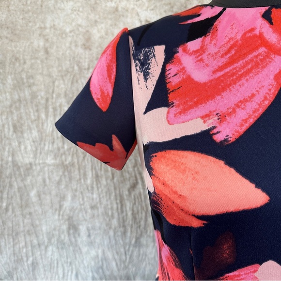 Vince Camuto Navy Floral Midi Dress - Picture 3 of 10